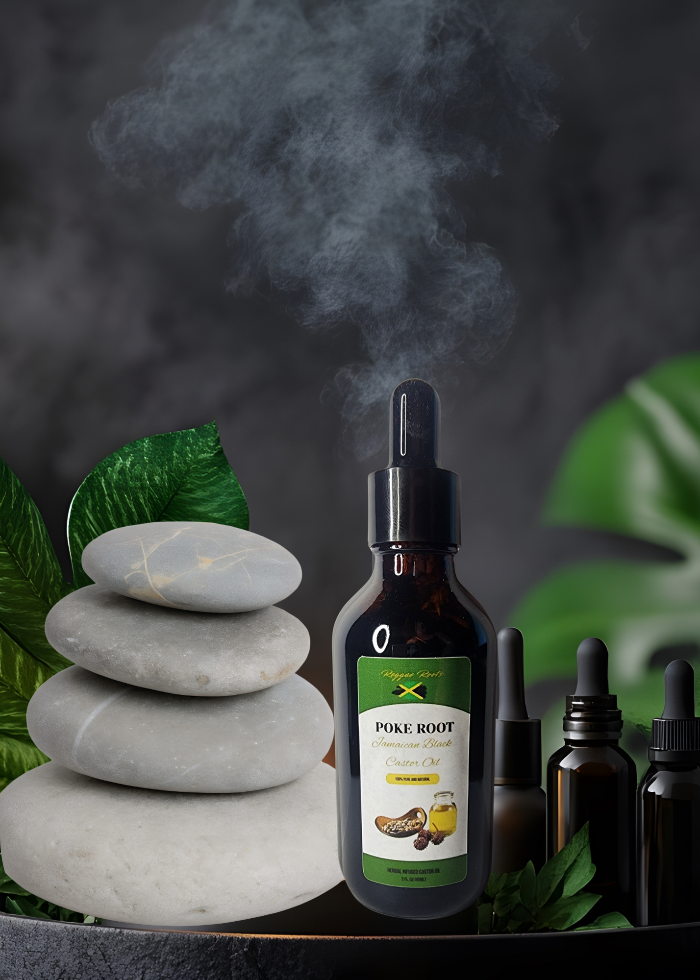 Jamaican Castor Oil with Poke Root- (60ml | 2oz) –100% Pure and Natural | Lymphatic Massage & Detox Support | Wellness for Skin, Joint & Muscle Relief